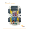 Kit chasis. motor. ruedas y portapila para robot auto 4WD, unica rueda frontal