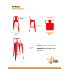 Banqueta Metálica con Respaldo Diseño Industrial