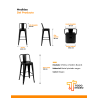 Banqueta Metálica con Respaldo Diseño Industrial