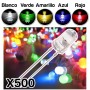 Set de leds 5mm Rojo, amarillo, azul, blanco, verde 100 por color