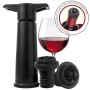 Bomba de vacio y dos tapones para vino