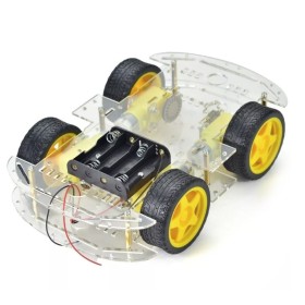 Kit chasis, motor, ruedas y portapila para robot auto 4WD