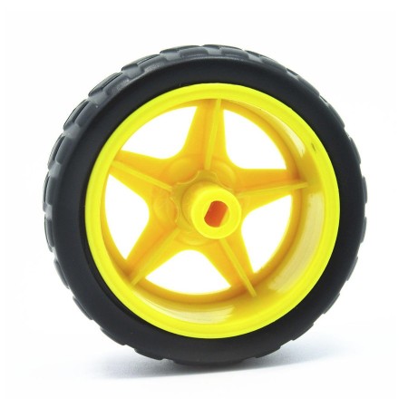 Rueda Goma Arduino Robotica 66 Mm