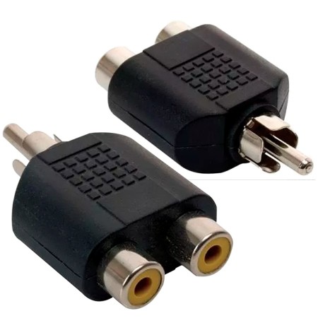 Splitter RCA 1 entrada macho a dos salidas hembra