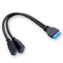 cable 19 pines usb 3.0 a 2 usb 3.0 hembra
