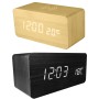 Reloj led de madera con cargador inalambrico