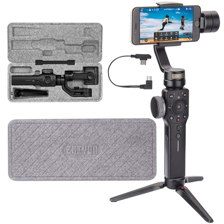 Kit Gimbal Zhiyun Smooth 4 + Cable USB C+ Tripode TRM03