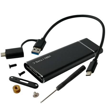 Adaptador memoria M.2 NVME SSD a USB 3.1 con carcasa y cable